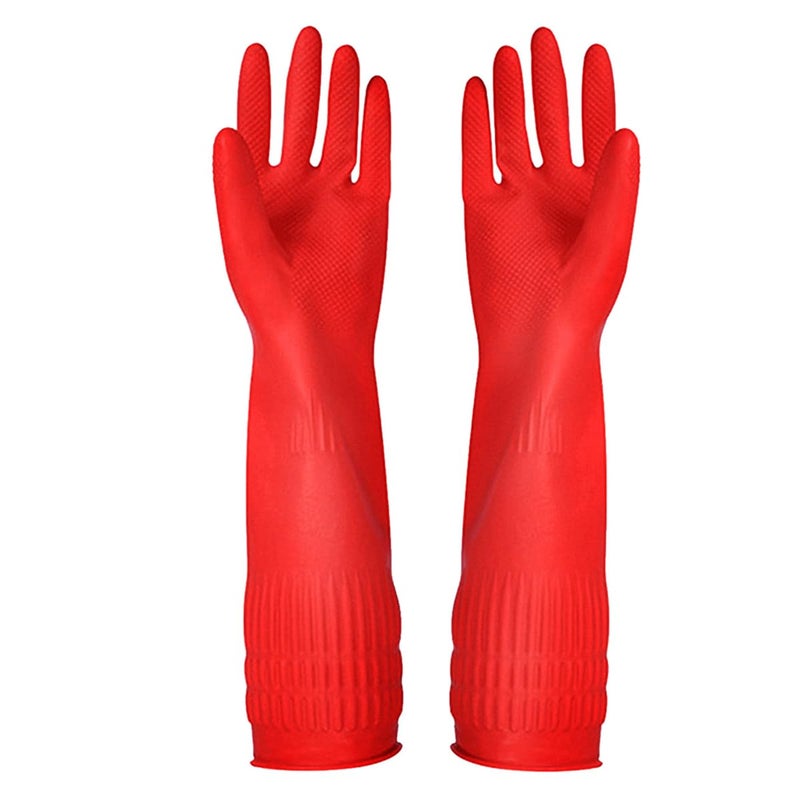 YSLON Rubber Cleaning Gloves Kitchen Dishwashing Glove 3-Pairs,Waterproof Reuseable.(Small) - Image 1